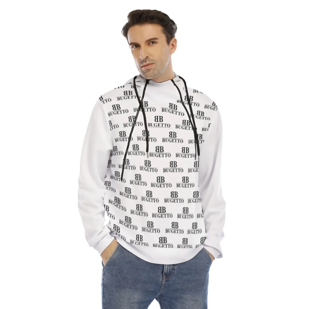 All-Over Print Men’s Hoodie With Placket Double Zipper