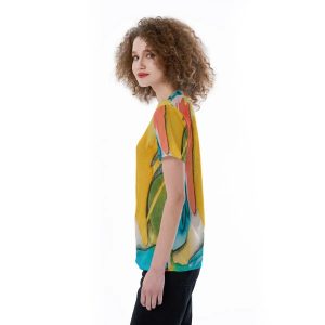 Abstract Print V-Neck Women’s T-Shirt