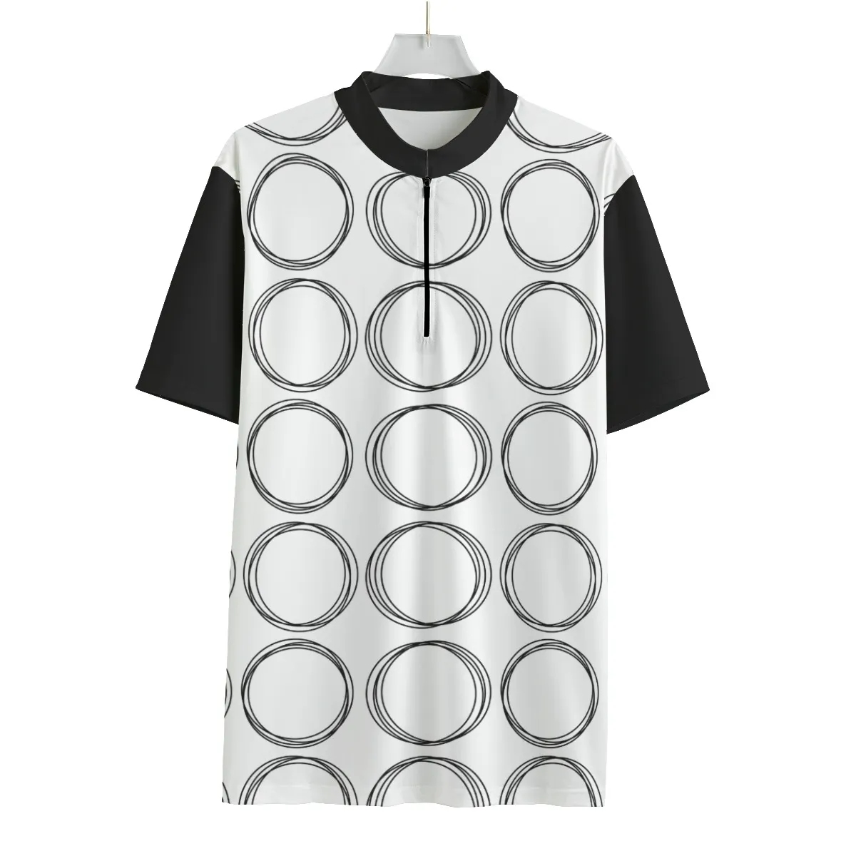 Men’s Billiard Circles Shirt With Black Zipper