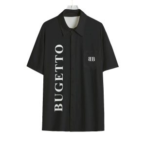 Men’s Black Rayon Short Sleeve Shirt