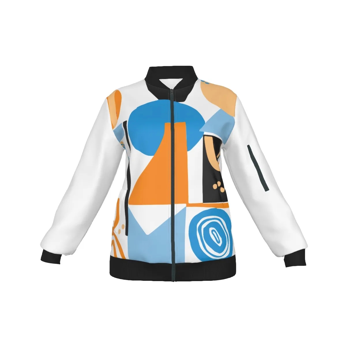 Women’s Abstract Design Jacket With Collar