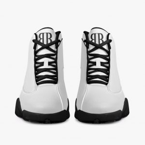 Black Sole High-Top Leather Basketball Sneakers