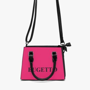Black & Pink Logo Print Handbag