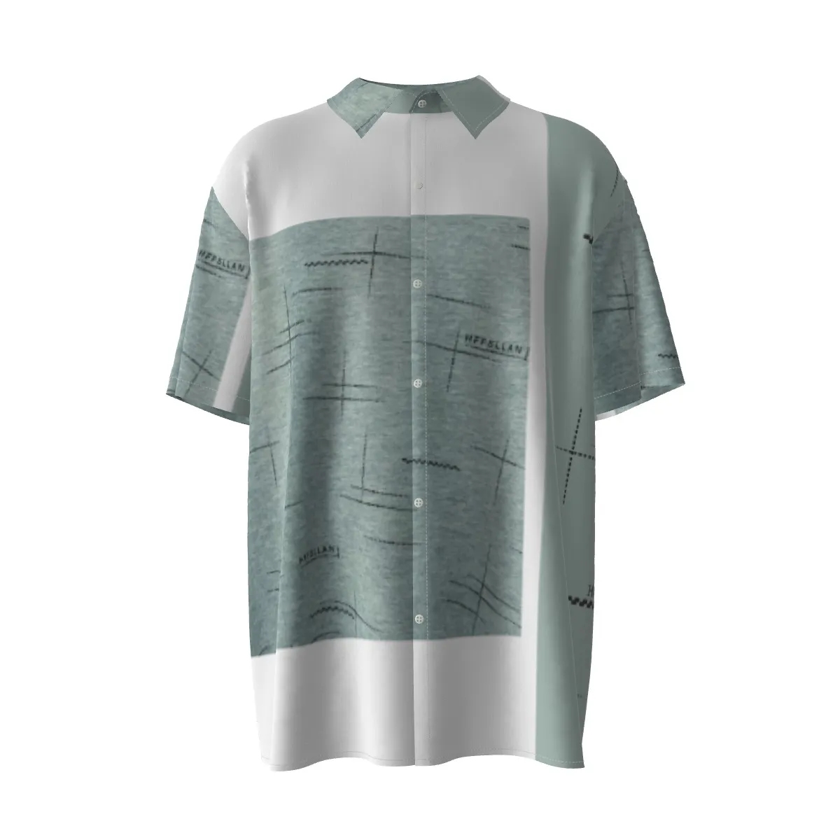 Imitation Silk Short-Sleeved Art Deco Shirt