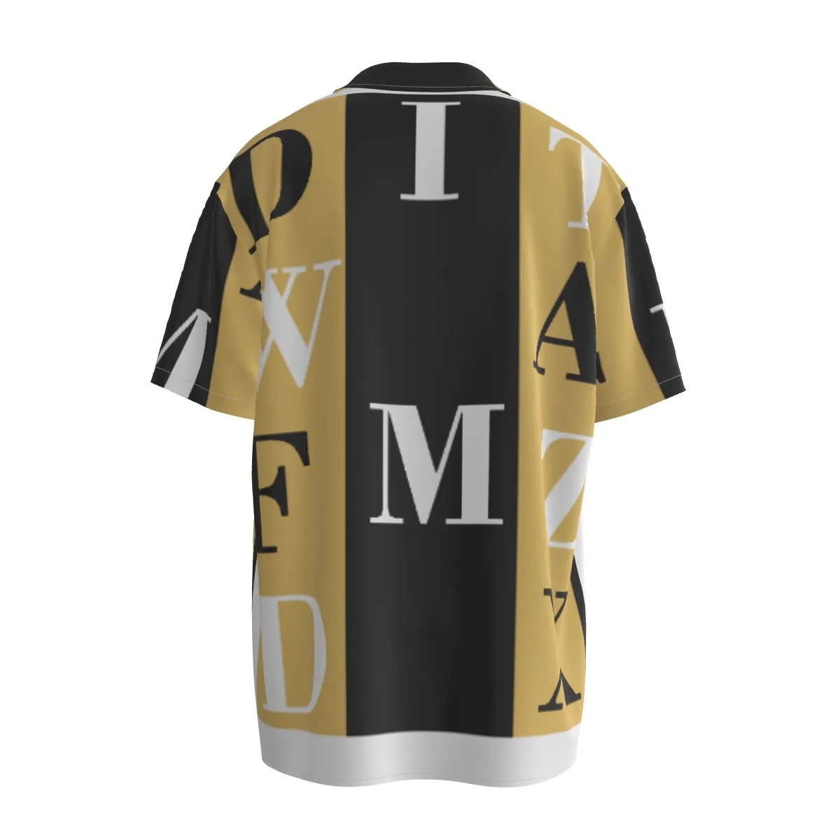 Imitation Silk Short-Sleeved Letters Shirt 2