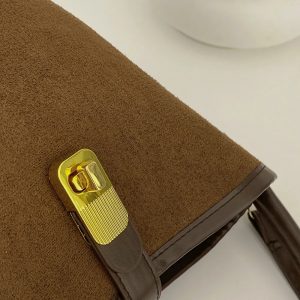 PU Leather Bucket Crossbody Bag Caramel 3