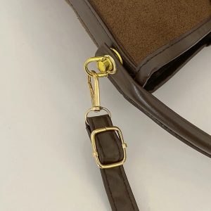 PU Leather Bucket Crossbody Bag Caramel 4