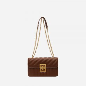 PU Leather Crossbody Bag Brown