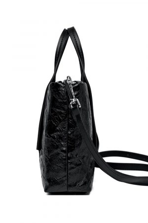 PU Leather Handbag Black 2
