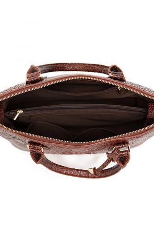 Women's PU Leather Handbag Dark Brown 2
