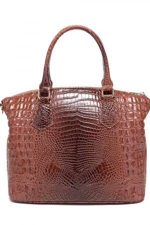 Women's PU Leather Handbag Dark Brown