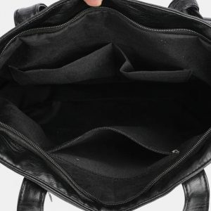 Women's PU Leather Medium Handbag Black 2