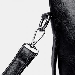 Women's PU Leather Medium Handbag Black 4