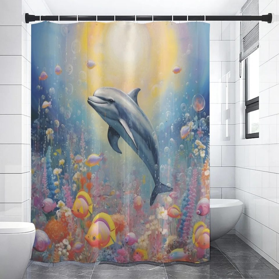 dolphin shower curtain
