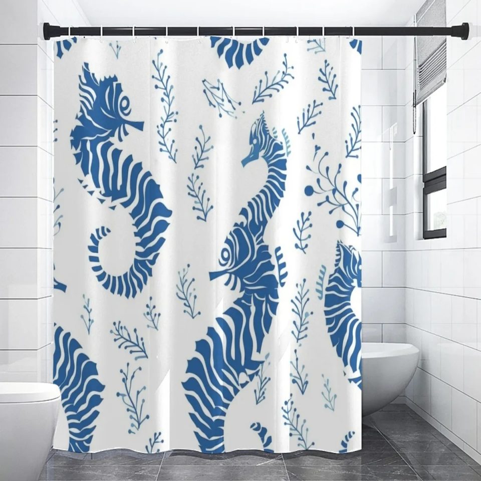 seahorses shower curtains