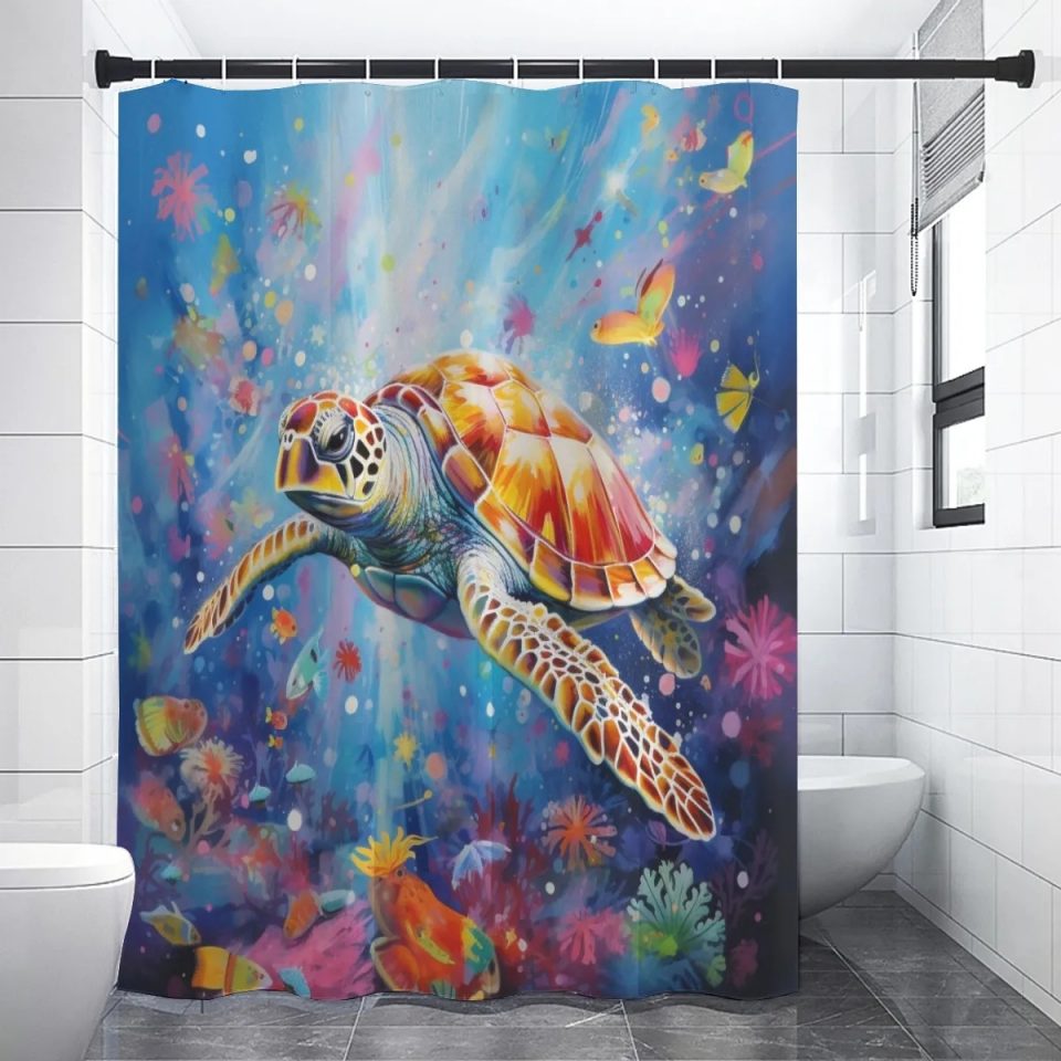 turtle shower curtain