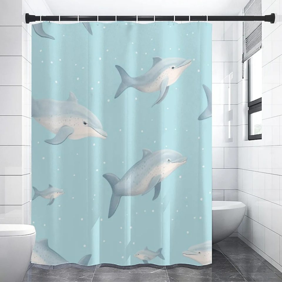 dolphins shower curtains